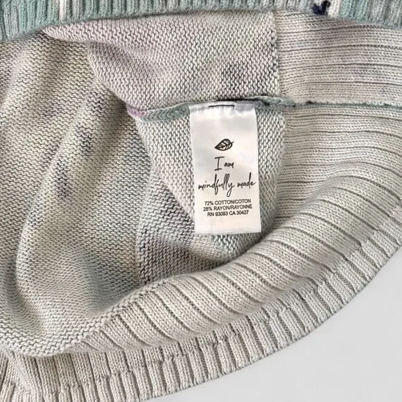 Nic + Zoe Women's Greenhouse Garden Sweater Blue Cotton V-Neck Size XL - Picture 10 of 11